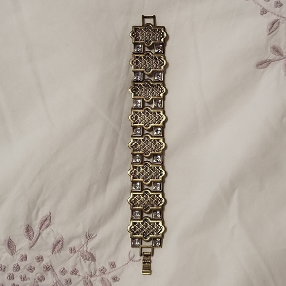 Golden bracelet with cubic zirconia - Picture 1 of 4